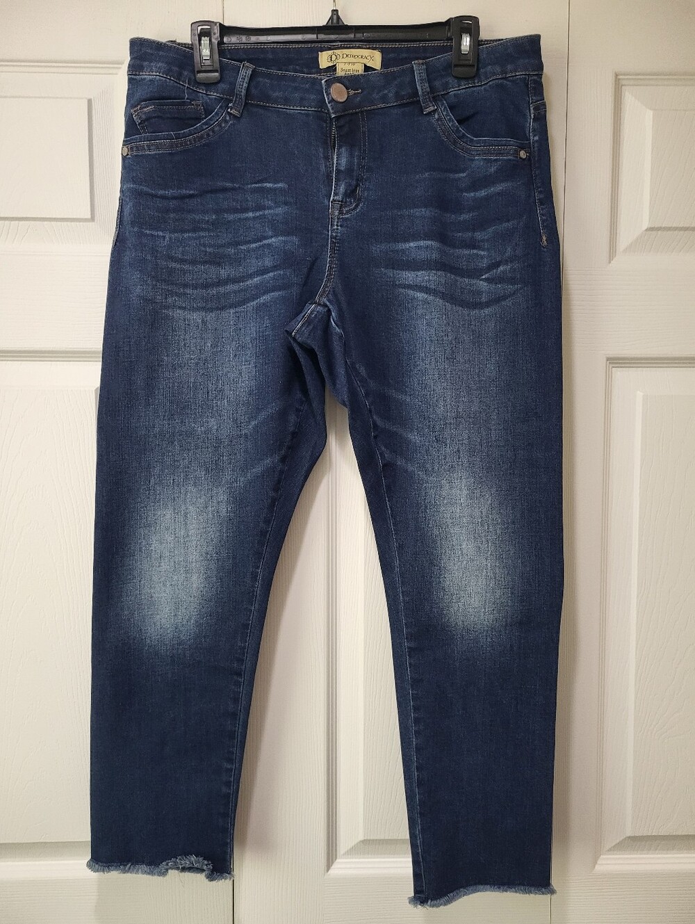 Democracy Womens Dark Blue Stretch Jeans, Size 14W